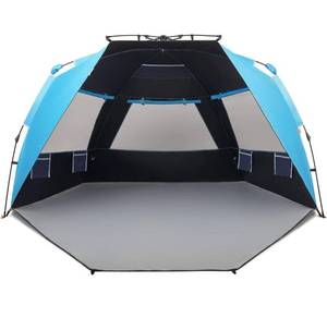 lot 15699 image: Easthills Outdoors Instant Shader Dark Shelter XL Beach Tent 99 Wide for 4-6 Person Sun Shelter UPF 50 with Extended Zippered Porch Pacific Blue