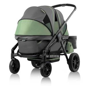 lot 15701 image: Evenflo Pivot Xplore Dreamz Stroller Wagon - Voyager Gray - Retail $399.99