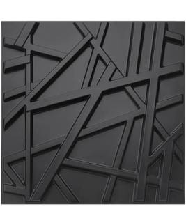 lot 15704 image: Art3d PVC Decorative Textures Black 3D Wall Panels for Interior Wall Decor, Black Wall Decor,Pack of 12 Tiles 32 Sq Ft