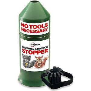 lot 15708 image: iPrimio Deluxe Squirrel-Raccoon Stopper 18 -No Need to Take Down Pole Model- No Tool Install with Our Newest Design - Wrap Around Stopper - Stops Squirrels - Protect Bird Feeder Feeders