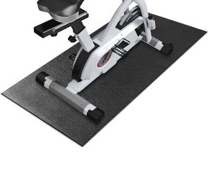 lot 15724 image: BesWin Exercise Equipment Mat - 36x72Treadmill Mat Exercise Bike Mat Compatible with Spin Bikes, Treadmill, Elliptical Machine - Floor Thick Mats for Hardwood Floor Carpet Protection