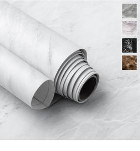 lot 15451 image: Marble Peel and Stick Wallpaper , High-Gloss, White) Self-Adhesive Renter Friendly Contact Paper Removable Waterproof Vinyl Faux Granite Decor for Furniture Upcycling