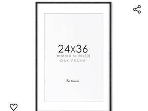 lot 15458 image: 24x36 Oak Wood Poster Frame in Black, 24x36 Picture Frames for Wall, 24 x 36 Wood Frame with Real Glass, 24x36 Picture Frame with Mat for 20x30, 24x36 Frame Light Wood (Black, 1 Pack)