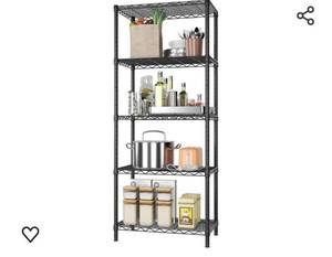 lot 15470 image: SINGAYE 5 Tier Storage Rack Wire Shelving Unit Storage Shelves Metal for Kitchen Laundry Pantry Closet 1000 Lbs Capacity 23.6 L x 14 W x 59.1 H Black