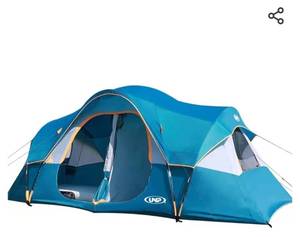 lot 15528 image: UNP Camping Tent 10-Person-Family Tents, Parties, Music Festival Tent, Big, Easy Up, 5 Large Mesh Windows, Double Layer, 2 Room, Waterproof, Weather Resistant, 18ft x 9ft x78in