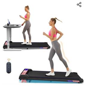 lot 15446 image: 3 in 1 Treadmill, Portable Under Desk Walking Pad with Incline for HomeOffice, Remote Control, LED Display