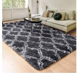 lot 15475 image: Unirea Shag Area Rug Modern Indoor Plush Fluffy Rugs, Super Soft and Fuzzy Carpet, Geometric Rugs for Bedroom Living Room Girls Kids Nursery Set of 2
