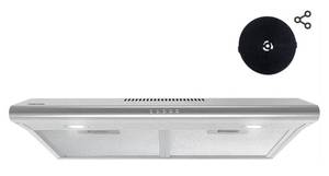 lot 15494 image: FIREGAS Under Cabinet Range Hood 30 inch with DuctedDuctless Convertible, Kitchen Hoods Over Stove Vent, LED Light, 3 Speed Exhaust Fan, Reusable Aluminum Filters, Push Button, with Charcoal Filter