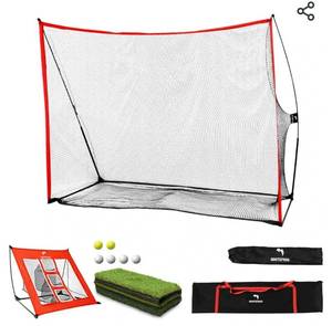 lot 15498 image: Golf Net Bundle Golf Practice Net 10x7 feet with Golf Chipping Nets Golf Hitting Mat & Golf Balls Packed in Carry Bag for Backyard Driving Indoor Outdoor