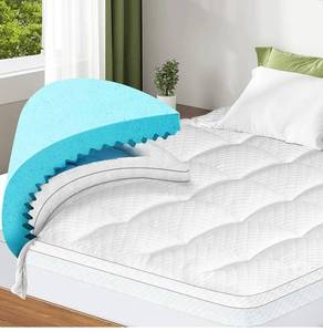 lot 15499 image: Dual Layer 3 Inch Memory Foam Mattress Topper King Size, 2 Inch Cooling Gel Memory Foam Plus 1 Inch Down Alternative PillowTop Mattress Pad Cover with 8-21 Inch Deep Pocket