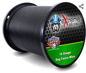 lot 15680 image: Universally Compatible Underground Fence Cable - 1000 Feet of 16 Gauge Wire for All Models of In-Ground Electric Dog Fence Systems (1 Acre Coverage)