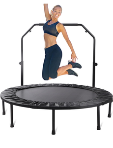 lot 15268 image: 4050 Rebounder Trampoline for Adults with Bar, Foldable Mini Trampoline Max Load 450lbs, Fitness Trampoline with Adjustable Foam Handle,Exercise Trampoline for Adults Workout