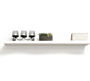 lot 15626 image: InPlace Durable Shelf with Invisible Brackets - Easy to Install & Remove, Deep Floating Shelves for Wall - MDF Wall Shelf for Living Room & Kitchen - 10.2D x 23.6W x 2H - White - 0191828