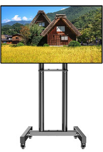 lot 15630 image: Mobile TV Stand with Wheels for 26-60 Inch Flat Curved TVs & Monitors, Rolling TV Cart Max VESA 400x400mm up to 90 lbs, Height Adjustable with Media Shelf, 32 40 42 43 50 55 inch TV Floor Mount