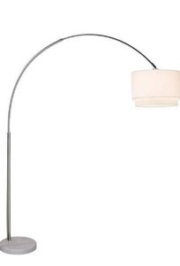 lot 15551 image: Major-Q Modern 81 Arc Tall X-Large Living Room-Stand Up Arching Drum Shade Large Floor Lamp with Real Marble Base for Bedrooms-Corner Lamp for Office Lighting (White