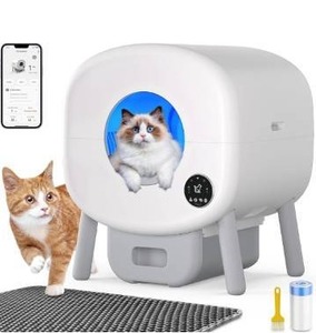 lot 15555 image: Self-Cleaning Cat Litter Box,Automatic Litter Box-Robot for Multiple Cats,Large Electric Kitty Litter Box-APP Control,Odor-Free,Liner &amp Litter Mat &amp Aromatherapy Box - Retail $379.99