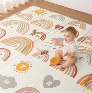 lot 15560 image: Blissful Diary Baby Play Mat, Reversible Baby Mat for Floor, Soft Foam Playmat for Babies and Toddlers, Foldable Waterproof Baby Crawling Mat with Edge Reinforcement for Indoor & Outdoor, 78x50