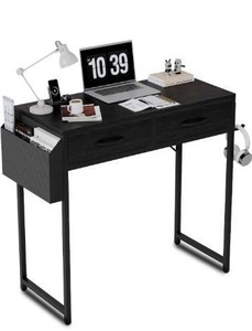 lot 15568 image: Small Computer Desk with 2 Drawers, 31.5 Inch Home Office Desk with Storage Bag and Headphone Hook, Simple Desk for Small Spaces
