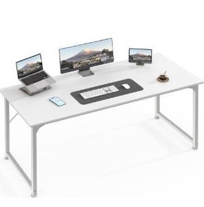 lot 15571 image: Computer Desk, 55 Inch Office Desk, Gaming Desk with Storage, Writing Desk Work Desk for Home Office, Study, Modern Simple Desk, Large Legroom, Metal Frame, Rustic Brown
