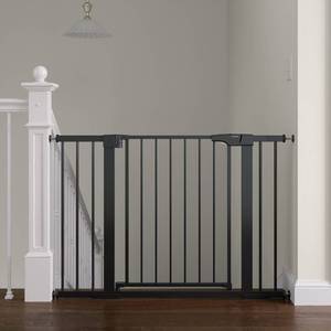 lot 15615 image: Baby Gate for Stairs, 29.6-46 Pressure Mounted Pet Gate with Walk Through Door, Auto Close Dog Gate for House, Stairs, Doorways