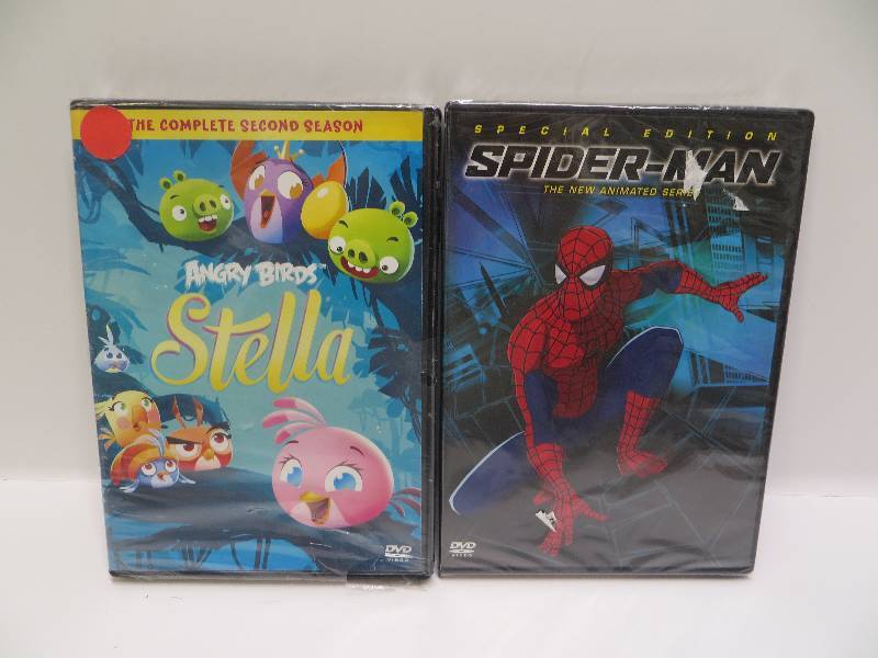 lot 1020 image: Lot of 2, Kids movies Angry Birds Stella the complete season and special edition spiderman the new animated series