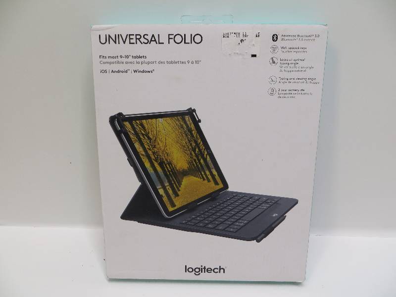 lot 1025 image: Logitech universal folio fits most tablets 9-10 model 920-008334