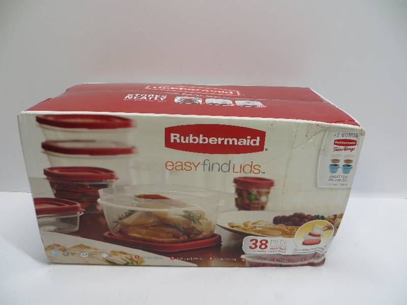 lot 1060 image: Rubbermaid easyfind lids 38 piece