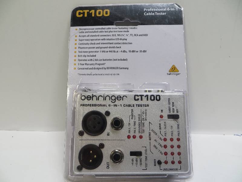 lot 1097 image: Behringer professional 6-in-1 cable tester CT100