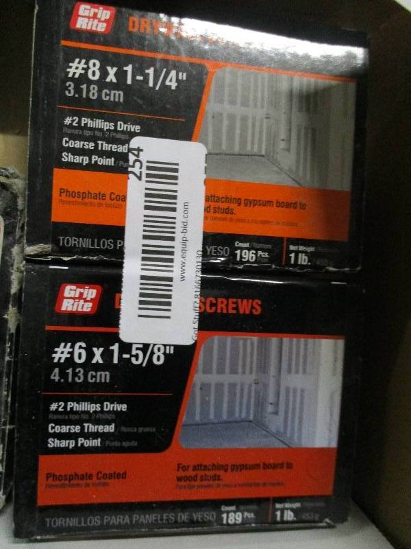 lot 254 image: Pair of Drywall Screws