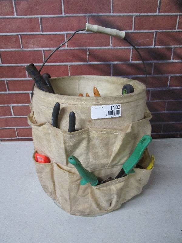 lot 1103 image: Canvas Bucket of Random Tools