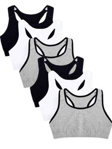 lot 1614 image: Fruit of the Loom Womens Built Up Tank Style Sports Bra Value Pack, Heather Grey W. BlackWhiteBlackHeather Grey W. BlackWhiteBlack, 38