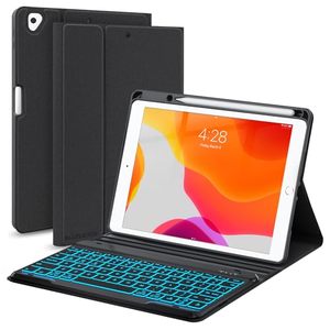 lot 1625 image: Keyboard Case for iPad 9th8th7th Generation 10.2 inch 202120202019, iPad Pro 10.5-inch Case with Keyboard,iPad Air 3 2019, 7 Color Backlit Removable Bluetooth Wireless Keyboard Folio Case(Black)