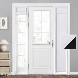 lot 1670 image: HOMEIDEAS 100% Blackout Sidelight Curtains for Front Door, Side Door Window Curtains, Front Door Curtains for Small Window, Thermal Insulated Door Window Covering, (1 Panel, W12 X L68, Greyish White)