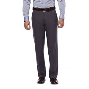 lot 1678 image: Haggar mens Premium No Iron Khaki Classic Fit Expandable Waist Flat Front Pant, Dark Grey, 36x30