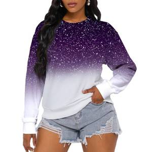 lot 1732 image: Nimsruc Women Crewneck Sweatshirts Long Sleeve Casual Oversized Sweatshirt Trendy Hoodies Pullover Loose Fit Fall Tops Purple Gradient XXL