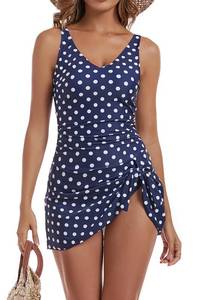 lot 1746 image: Aidonger One Piece Swim Dress Swimsuits for Women Tummy Control Swimdress Skirt Bathing Suit XXL