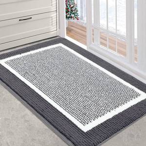 lot 1751 image: REFETONE Indoor Doormat, Front Back Door Mat 32x40 Absorbent Rubber Backing Non Slip Door Mats, Machine Washable Low-Profile Entry Rug, Resist Dirt Inside Floor Mat Door Rugs for Entryway, Dark Grey