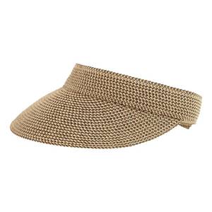 lot 1757 image: San Diego Hat Company Signature Womens Ultrabraid Large 3.5in Brim Visor with Ribbon Binding &amp Sweatband, Sun Hats for Women, Mixed Brown, One size