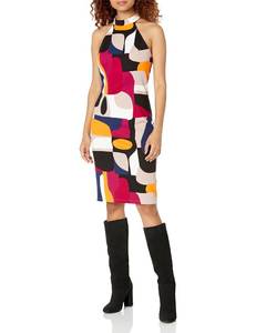 lot 1766 image: Trina Trina Turk Womens Geometric Printed Ponte midi Dress, Yellow, 10