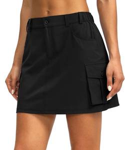 lot 1769 image: Womens Skort Cargo Skirt Golf Skirts 5 Pockets Lightweight Tennis Athletic Skirt for Summer Casual Hiking, Black, Medium