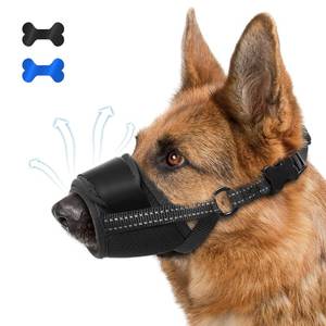 lot 1780 image: Dog Muzzle, Soft Muzzle for Medium Large Sized Dog to Anti and Prevent Biting Barking Chewing, Air Mesh Large No Barking Muzzle with Reflective &amp Adjustable Strap for Medium Large Sized Dog Black-L