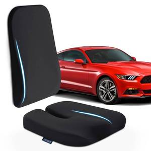 lot 1811 image: Elmara Car Seat Cushion and Back Support for Car (2-Piece Set), Lumbar Support Pillow for Car, Seat Cushion for Car, Car Cushions for Driving, Adult Booster Seat for Car, Driver Seat Cushion