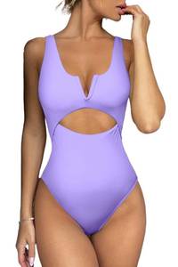 lot 1823 image: Meyeeka Womens Bathing Suits Sexy Swimsuit for Women Swimsuits Tummy Control Monokini M Purple
