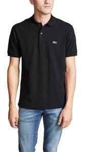 lot 1828 image: Lacoste Mens Short Sleeve Classic Chine L.12.12 Polo Shirt, Black, X-Large - Retail $93.13