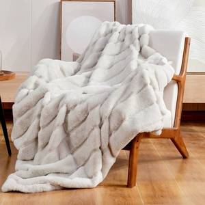 lot 1863 image: Cozy Bliss Jacquard Faux Fur Blanket Wife Gifts Throw Blanket for Couch, Pink Love Blanket Size 50x60, Extra Soft Fluffy Warm Blanket for Sofa Bed Living Room Bedroom Car (Pink Love, 50x 60)