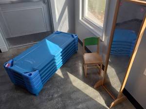 lot 5374 image: (6) Childrens Cots Standing Mirror And Chair