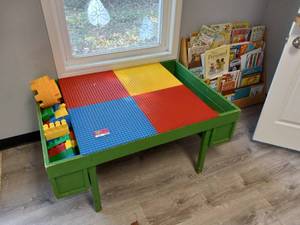 lot 5382 image: Block Building Table And Childrens Furniture