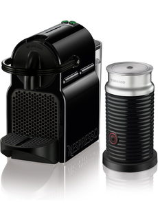 lot 18398 image: Nespresso Inissia Espresso Machine by DeLonghi with Milk Frother, 24 ounces, Black