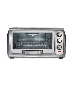 lot 19300 image: Hamilton Beach Sure Crisp Air Fryer Toaster Oven 6 Slice Stainless Steel 31523 - dent on side