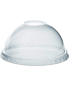 lot 19305 image: GUSTO 100 Count Clear PET Plastic Dome Lids With Straw Slot for 12, 16, 20 & 24 oz. Milkshake Cups (Formerly Comfy Package)